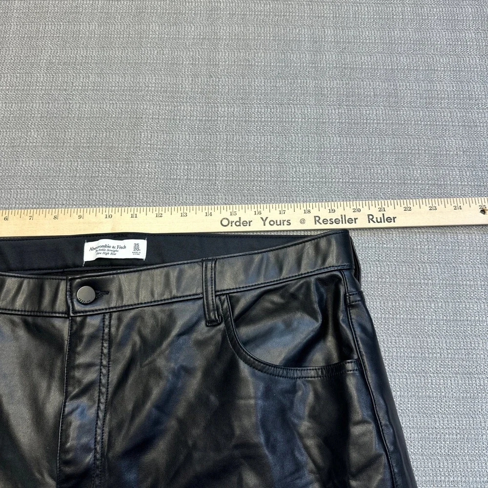 Abercrombie & Fitch Vegan Leather Pants Womens 35 x20 Cropped Goth‎ Biker Faux